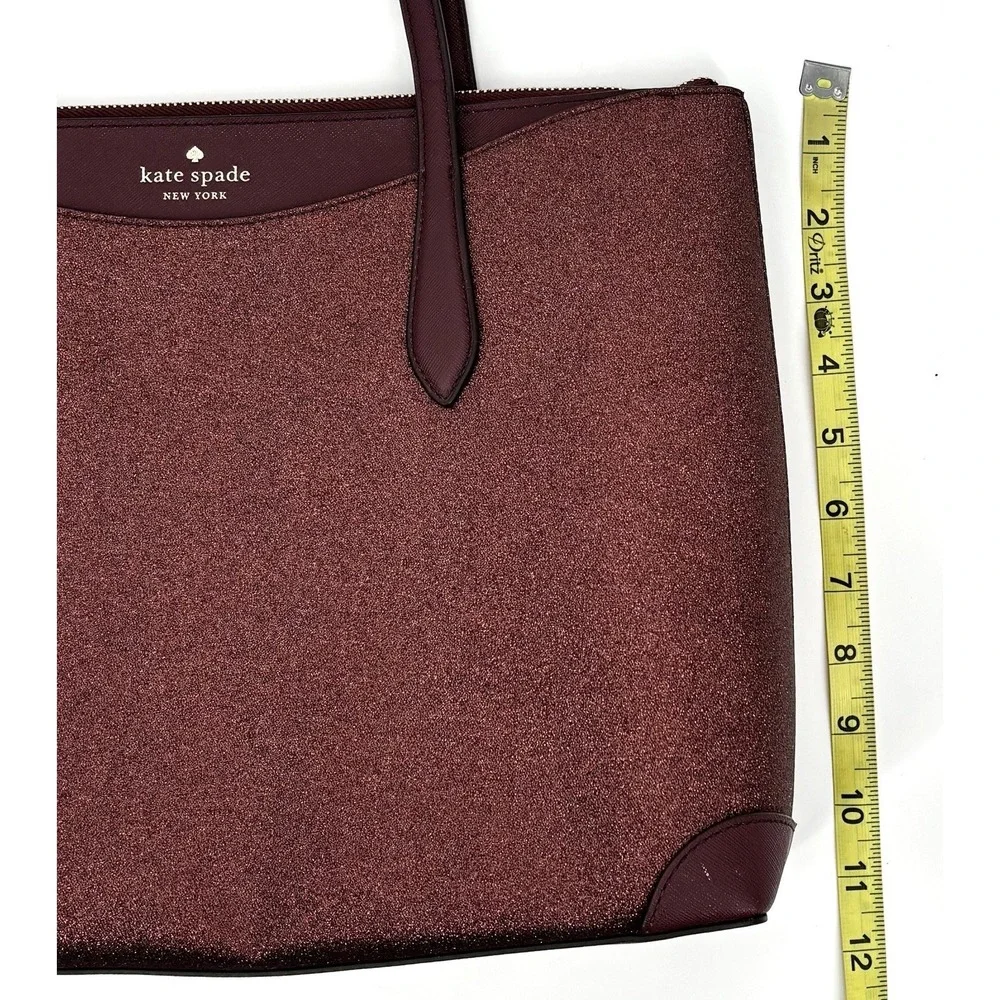 Kate Spade Shimmy Tote Deep Nova Glitter Large Shoulder‎ Bag